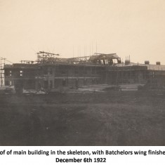 The roof appears, December 1922