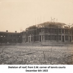 The roof appears, December 1922