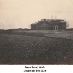 The roof appears, December 1922