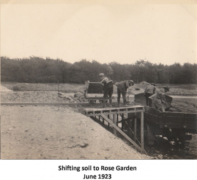 Rose garden and views of house, June 1923