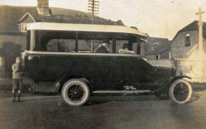 Petersfield Bus The second bus, with passengers. Since grandfather Albert did not drive, his two sons Arthurand Albert drove the busses, from a young age.