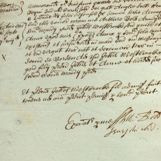 Meon Manor, memorandum signed with X, witnessed by William Bold