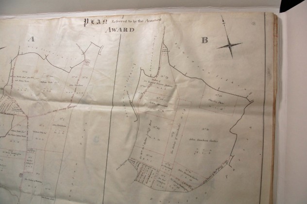 Both sides of Plan. Allottees include William Weeks Jnr, James Weeks, William Weeks Snr, Greorge Pink, William Mitchell, Trustees of Sir Richard Downes Jackson, John Quantock, Charles Parr,  John Bonham Carter