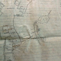 Map showing Oxenbourne, Fishponds, West Lane, allottees include William White, executors of James Weeks, William Weeks,  T.B.Rowse, George Hellyer, Sir R.D.jackson, John Christmas