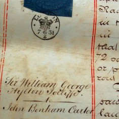 Margin note  Jollliffe to Bonham Carter