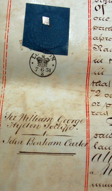 Margin note  Jollliffe to Bonham Carter