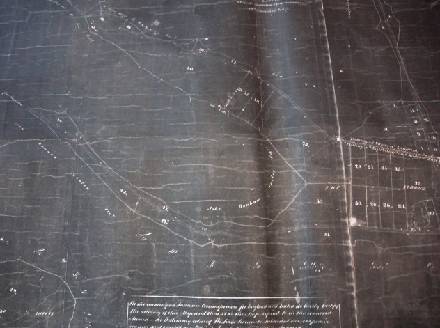 Detail of map showing allotments to  Bonham Carter.