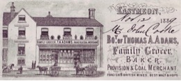 Bill issued to John Cook by Thomas Adams in 1889 when he moved to Oxenbourne.