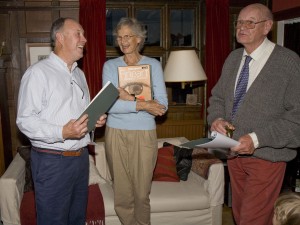 Chris Brough, left, with Rosemary and Denys Ryder