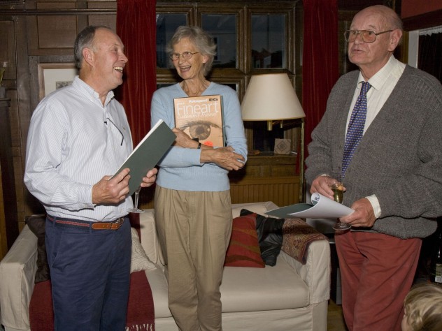 Chris Brough, left, with Rosemary and Denys Ryder