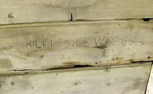 Inscription uncovered on Shepherd's Hut 'Le Roy Lewis Esq' - the owner of Westbury 