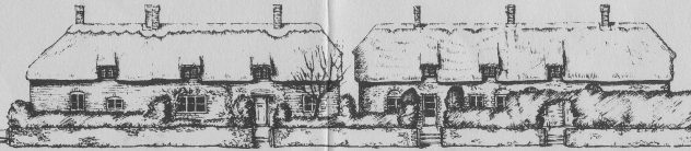 Paupers (left) and Kews Cottages from 1985 guide to walk around East Meon, by Tricia Blakstad