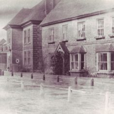 This view of the flooded High Street is from the album of '50s photos at Ye Olde George.