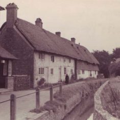 Probably taken in the 1930s, what are now Hockley and Brook Cottages are passed by an extremely narrow River Meon.