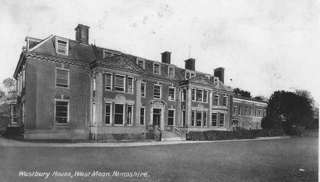 Although the post card reads 'West Meon', and the House is very close to the village of West Meon, it is in the parish of Eaat Meon.  | Jane Manners