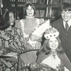 John Sparrow, fund-raiser for the new village hall, with Queen of the Hall.
