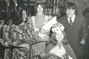 John Sparrow, fund-raiser for the new village hall, with Queen of the Hall.