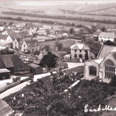 Almshouses had been built on the eastern side of Church Street in 1904. No cottage in church yard, and the rifle range had been built at the institute (top left) so post 1918.