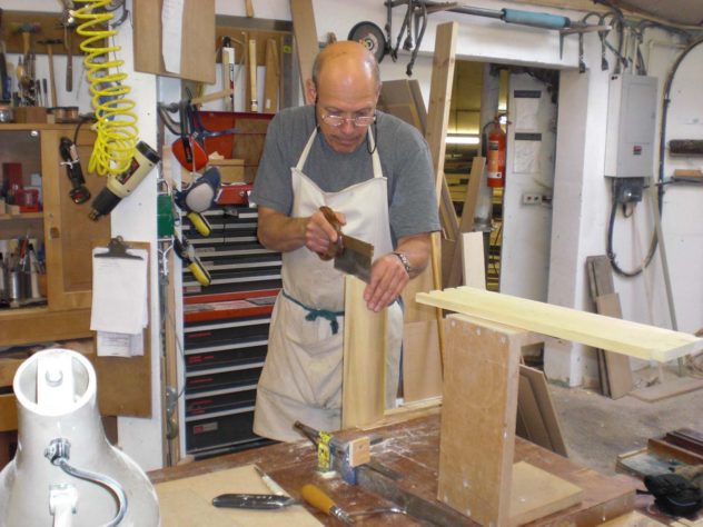 Steve cutting dovetails