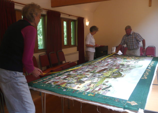 Stretching the canvas on to the oak frame