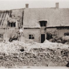 Thatching Paupers Cottage Paupers and Kews Cottages were rescued from delapidation by Morley Horder in the 1930s.