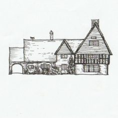 Tudor House Drawing by Tricia Blakstad