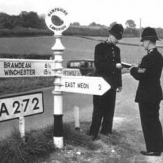 With colleague on A272