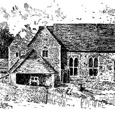 Victoria County engraving of Court House Victoria County engraving of Court Farm in the 1900s, when the Hall was still used to house farm equipment, | Victoria County History