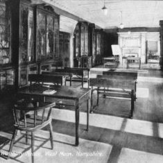 Le Roy-Lewis put Westbury House on the market in 1918, and in 1924 it became a boys; school, This shows a study facility in the magnificent library.