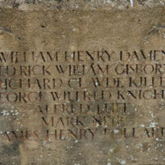 Names of WWI fallen on War Memorial D - P