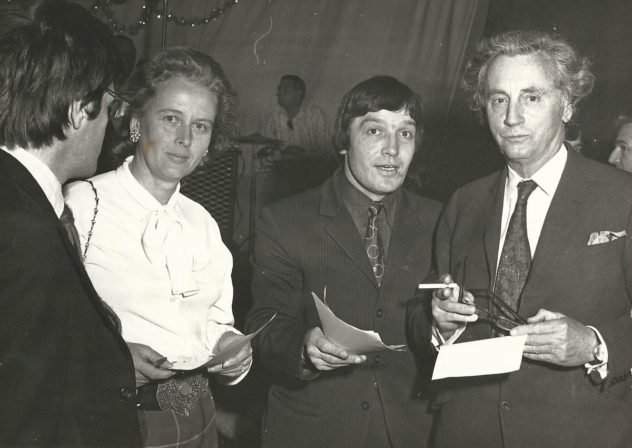R to L William Douglas Home,John Sparrow, Lady Dacre, early 1970s