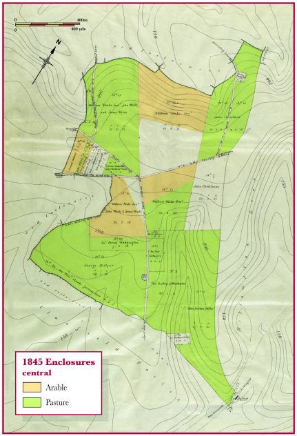 Central section of Oxeenbourne lands enclosed in 1845