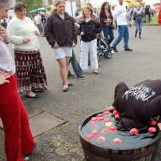 Apple bobbing, supervised by Clare Bartlett