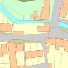 Centre village Parish map showing centre of village, including Church Street and the western end of The High Street