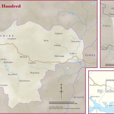 East Meon Hundred medieval tithings Map showing the Hundred of East Meon at the time of Domesday