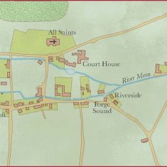 Elizabethan East Meon Copnjectural map of Elizabethan East Meon with modern house names