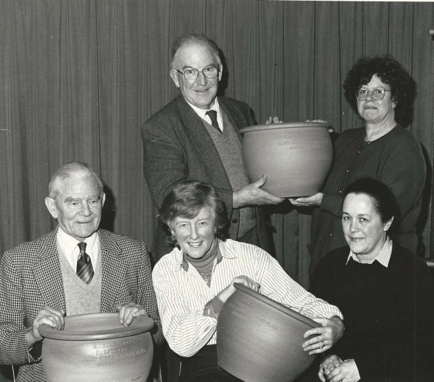 Garden Club urns, 1992,  Peter Street, Jackie wilson, front row Adrian Pelly, Susan Hull, Monique Aldridge