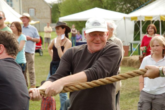 George Thompson in tug of war