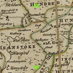 Thomas Kitchin Map East Meon Detail of Thomas Kitchin map 1760