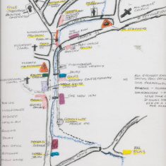 Map 10.Margery Lambert 1920s Margery Lambert drew this map in 2007 of the location of shops and workshops in East Meon in the 1920s