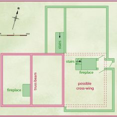 Print Floorpan of Tudor House in 16th century