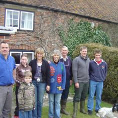 Michael and Jane Atkinson of South Farm, centre, with Nick, Tilly, Jack & Sue on left, Matt & Joe, right. 2005