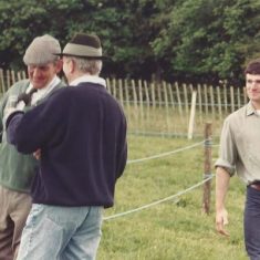 Michael Atkinson with Mark Rogerson, George Atkinson and baby