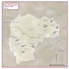 Mills Map showing mills in East Meon Hundred