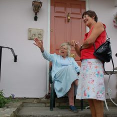 Gillian Pritchard and visitor