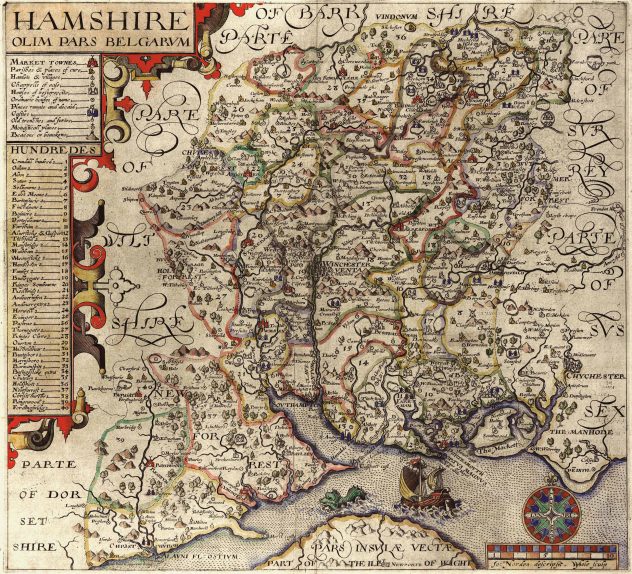 John Nordern map of Hampshire  1605