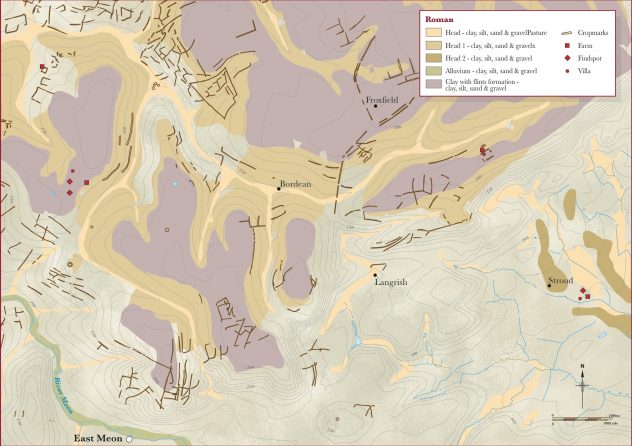 Map showing settlements in Roman times