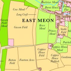 SW East Meon southern west section of East Meon showing Garston Farm