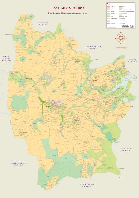 Tithe Apportionments map of East Meon 1852