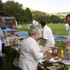 Simon Edsall in barbecue queue 2008